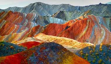 , تصاویری از صخره های رنگی در چین