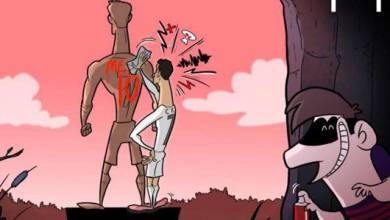 کاریکاتور - حمله مسی به مجسمه رونالدو!