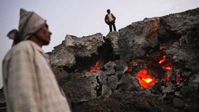 معدن شعله ور در هند (+ تصاویر)