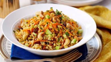 سالاد برنج هندی؛ غذایی گیاهی و مقوی